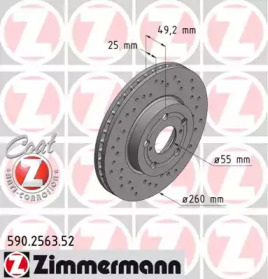 Тормозной диск ZIMMERMANN для TOYOTA AVENSIS (_T22_) 1.6 (AT220_)