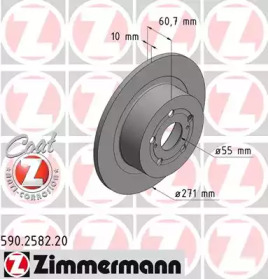 Тормозной диск ZIMMERMANN для TOYOTA AVENSIS (_T22_) 1.8 VVT-i (ZZT221_)