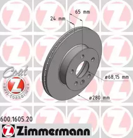 Дисковой тормозной механизм ZIMMERMANN для VW TRANSPORTER IV c бортовой платформой/ходовая часть (70XD) 1.9 TD
