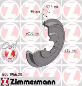 Тормозной барабан ZIMMERMANN для VW CADDY II Variant (9K9B) 1.4