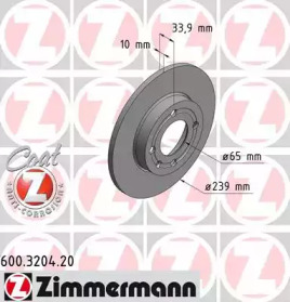 Тормозной диск ZIMMERMANN для VW POLO (6N1) 64 1.9 D