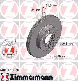 Дисковой тормозной механизм ZIMMERMANN для VW TRANSPORTER IV c бортовой платформой/ходовая часть (70XD) 1.9 TD