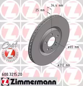 Тормозной диск ZIMMERMANN для VW POLO (6R, 6C) 1.2 TSI