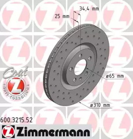 Тормозной диск ZIMMERMANN для VW POLO (6R, 6C) 1.2 TSI