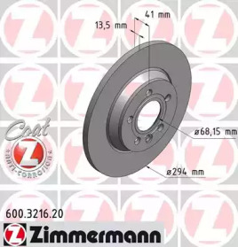 Дисковой тормозной механизм ZIMMERMANN для VW TRANSPORTER IV c бортовой платформой/ходовая часть (70XD) 2.5 TDI