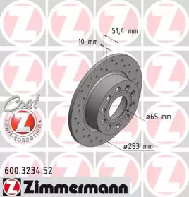 Тормозной диск ZIMMERMANN для VW GOLF VI (5K1) 2.0 TDI