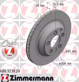 Тормозной диск ZIMMERMANN для PORSCHE CAYENNE (92A) 3.0 Diesel
