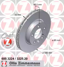 Дисковой тормозной механизм ZIMMERMANN для PORSCHE CAYENNE (9PA) Turbo 4.5