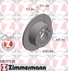 Дисковой тормозной механизм ZIMMERMANN для VOLVO 940 II (944) 2.3 Turbo