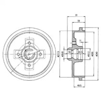 Тормозной барабан DELPHI для VW GOLF II (19E, 1G1) 1.8 i Cat Syncro