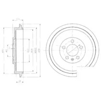 Тормозной барабан DELPHI для VW CADDY II Variant (9K9B) 1.4
