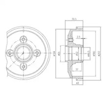 Тормозной барабан DELPHI для PEUGEOT 205 I (741A/C) 1.7 Diesel