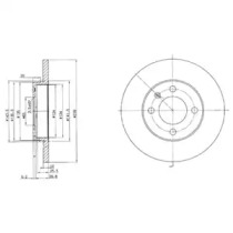 Тормозной диск DELPHI для VW GOLF II (19E, 1G1) 1.8 i Cat Syncro