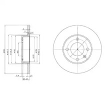 Тормозной диск DELPHI для VW GOLF II (19E, 1G1) 1.8 i Cat Syncro