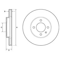 Тормозной диск DELPHI для VW GOLF II (19E, 1G1) 1.8 GTI 16V