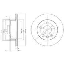 Тормозной диск DELPHI для VW TRANSPORTER IV c бортовой платформой/ходовая часть (70XD) 2.4 D