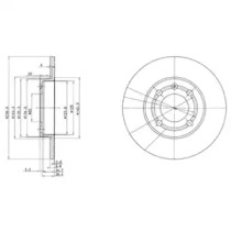 Тормозной диск DELPHI для VW POLO (6N1) 64 1.9 D