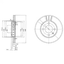Тормозной диск DELPHI для VW POLO (6N1) 64 1.9 D