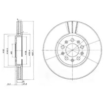 Тормозной диск DELPHI для VW POLO (6R, 6C) 1.2 TSI