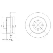 Тормозной диск DELPHI для NISSAN SUNNY III Liftback (N14) 2.0 i 16V