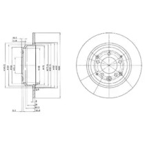Тормозной диск DELPHI для HONDA LEGEND III (KA) 3.5 i 24V (KA9)
