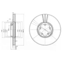 Тормозной диск DELPHI для FORD TRANSIT c бортовой платформой/ходовая часть (FM_ _, FN_ _) 2.4 DI (F_A_, F_B_, F_C_, F_D_)