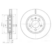 Тормозной диск DELPHI для VW BORA Variant (1J6) 2.8 V6 4motion