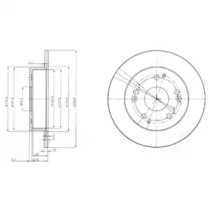 Тормозной диск DELPHI для HONDA CIVIC VII Hatchback (EU, EP, EV) 2.0 Type-R
