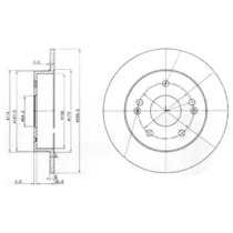 Тормозной диск DELPHI для HONDA PRELUDE V (BB_) 2.2 16V (BB6, BB8)