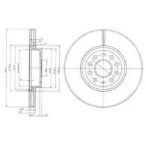 Тормозной диск DELPHI для VW CADDY IV Variant (SAB, SAJ) 2.0 TDI 4motion