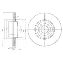 Тормозной диск DELPHI для VW CADDY IV Variant (SAB, SAJ) 2.0 TDI 4motion