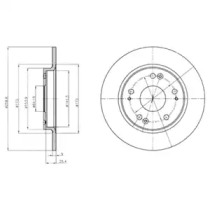 Тормозной диск DELPHI для HONDA CR-Z (ZF) 1.5 Hybrid (ZF1)