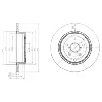 Тормозной диск DELPHI для SUBARU IMPREZA седан (GD) 2.5 WRX STi AWD (GDF)