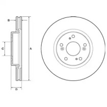 Тормозной диск DELPHI для HONDA CIVIC IX (FK) 1.4 i-VTEC (FK1)