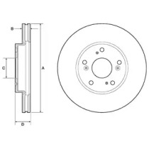 Тормозной диск DELPHI для HONDA CIVIC IX (FK) 1.4 i-VTEC (FK1)