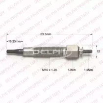 Свеча накаливания DELPHI для NISSAN TERRANO II (R20) 2.7 TDi 4WD