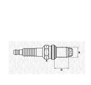 Свеча зажигания MAGNETI MARELLI для VW GOLF II (19E, 1G1) 1.8 i Cat Syncro