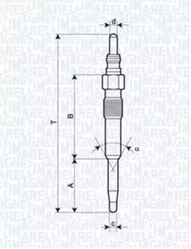 Свеча накаливания MAGNETI MARELLI для VW MULTIVAN V (7HM, 7HN, 7HF, 7EF, 7EM, 7EN) 1.9 TDI