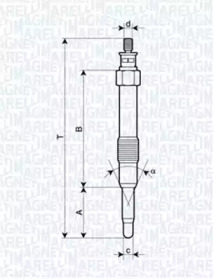 Свеча накаливания MAGNETI MARELLI для ALFA ROMEO 146 (930_) 1.9 JTD (930.B4B)