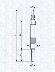 Свеча накаливания MAGNETI MARELLI для ALFA ROMEO 146 (930_) 1.9 JTD (930.B4B)