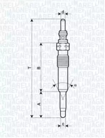 Свеча накаливания MAGNETI MARELLI для NISSAN KUBISTAR (X76) 1.5 dCi