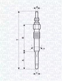 Свеча накаливания MAGNETI MARELLI для VW MULTIVAN V (7HM, 7HN, 7HF, 7EF, 7EM, 7EN) 1.9 TDI
