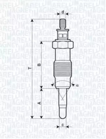 Свеча накаливания MAGNETI MARELLI для FORD ESCORT IV Turnier (AWF, AVF) 1.6 D