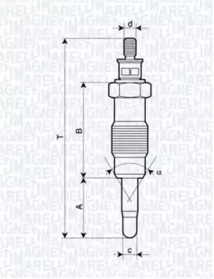Свеча накаливания MAGNETI MARELLI для FORD ESCORT IV Turnier (AWF, AVF) 1.6 D
