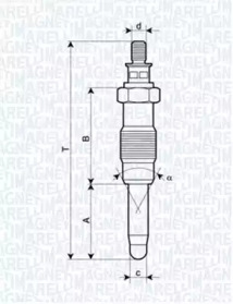 Свеча накаливания MAGNETI MARELLI для ALFA ROMEO 146 (930_) 1.9 TD (930.B4A)