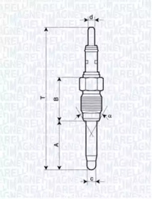 Свеча накаливания MAGNETI MARELLI для ALFA ROMEO 146 (930_) 1.9 JTD (930.B4B)