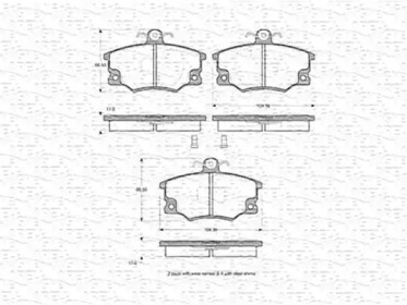 Тормозные колодки MAGNETI MARELLI для ALFA ROMEO 146 (930_) 1.7 i.e. 16V (930.B1)