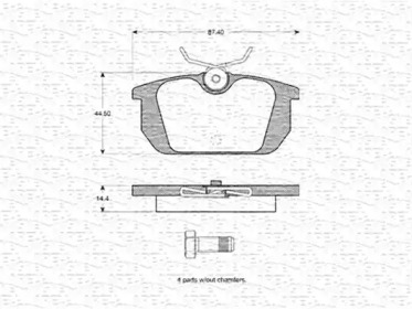 Тормозные колодки MAGNETI MARELLI для ALFA ROMEO 146 (930_) 1.7 i.e. 16V (930.B1)