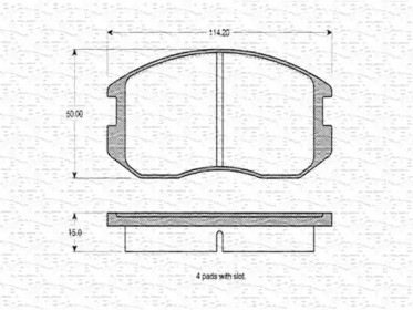 Тормозные колодки MAGNETI MARELLI для MITSUBISHI LANCER V (CB_A, CD_A, CE_A) 1.3 (CB1A)