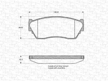 Тормозные колодки MAGNETI MARELLI для NISSAN SUNNY III Liftback (N14) 1.6 i